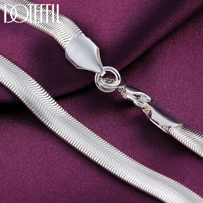 6mm Flache Schlangenknochen Kette Halskette Silber Farbe 16/18/20/22/24 Zoll Frauen oder Männer Hochzeit Modeschmuck Charm Geschenke