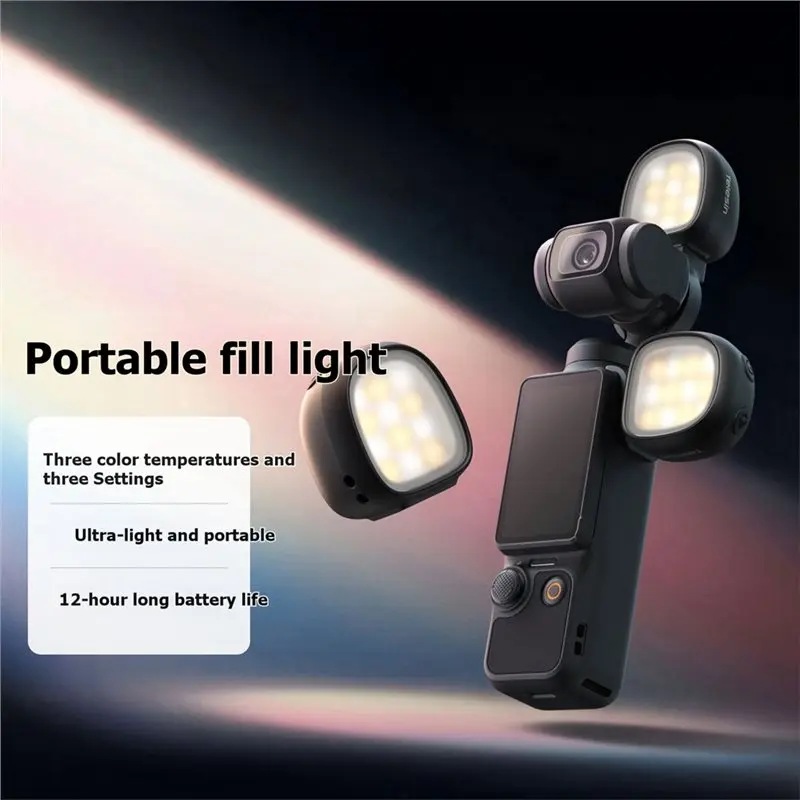 B92B Magnetic Fill Light for DJI for Osmo Pocket 4/3 Portable LED Video Light for Vlogging Photography