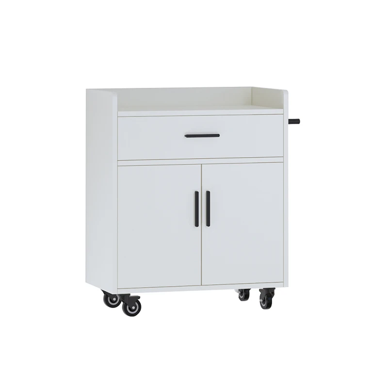 

Multifunctional Aluminum Kitchen Island Cart Organizer Buffet Bar Cart Kitchen Storage Trolley with Drawer