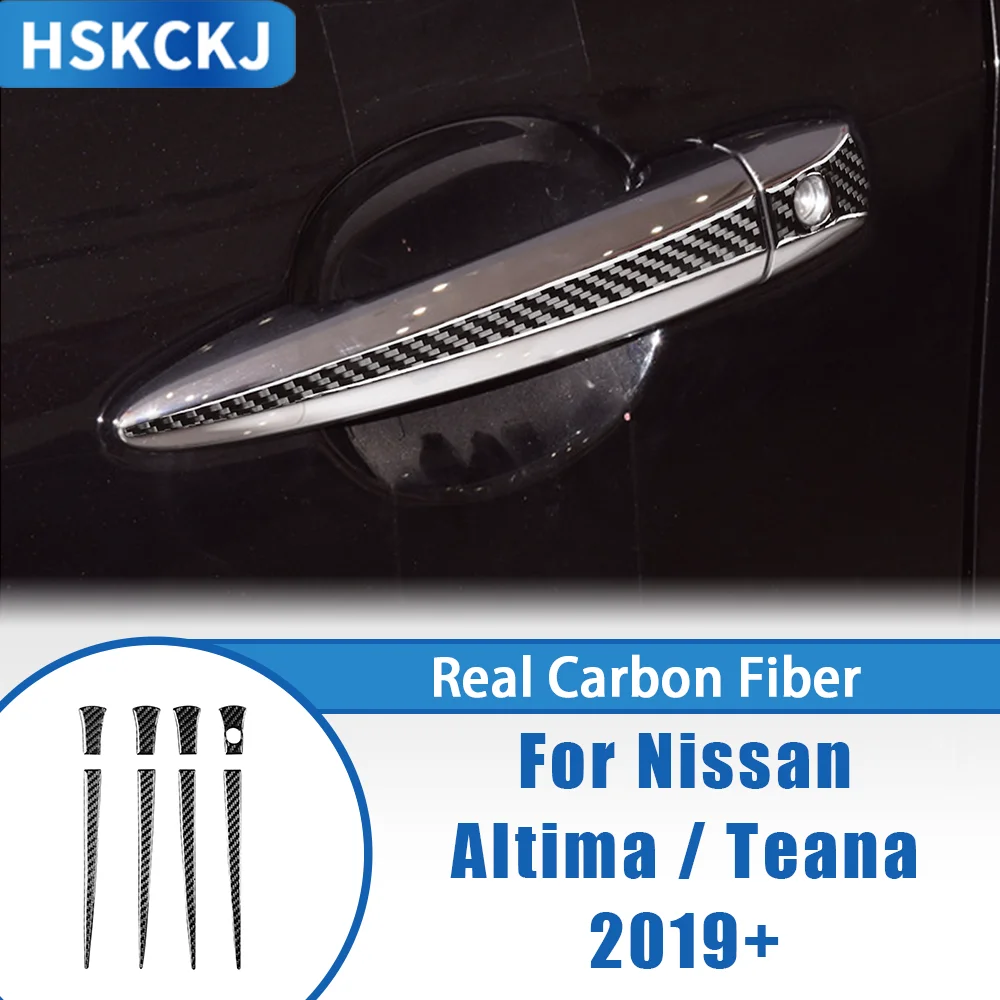 

Carbon Fiber Outer Door Handle Protect Panel Car Accessories Interior Cover Trim Modified Sticker For Nissan Altima Teana 2019+