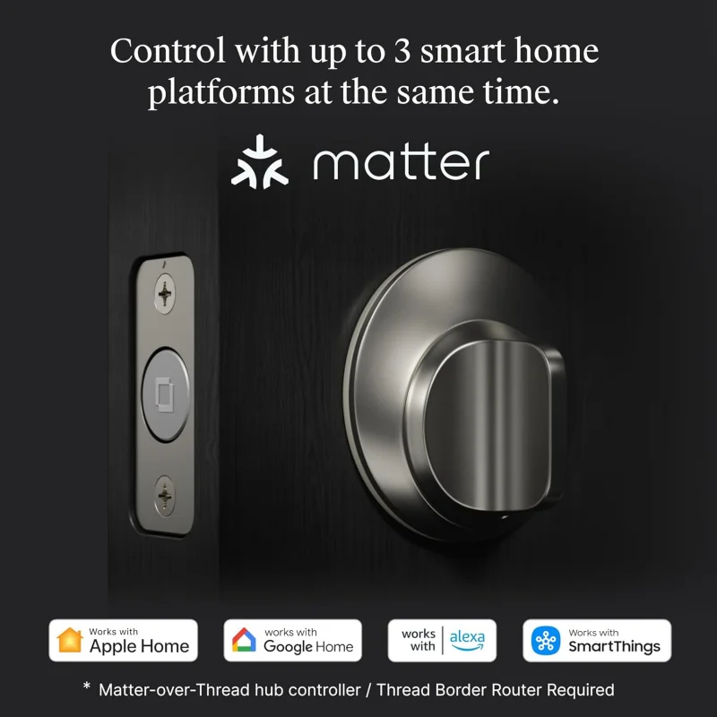 Lcvcl Lock+ (Matter) قفل ذكي - أصغر حجمًا في العالم، وأكثر تقدمًا على موضوع Deadbolt Plus Apple Home Key - بدون مفتاح وR #2