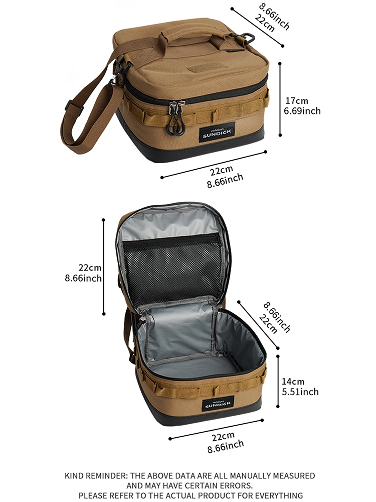1 Schwarz/Braun/Armeegrün/Tarnfarben Optional Camping Isolierte Outdoor-Camping-Schüssel Becher Aufbewahrungstasche – Detail 9