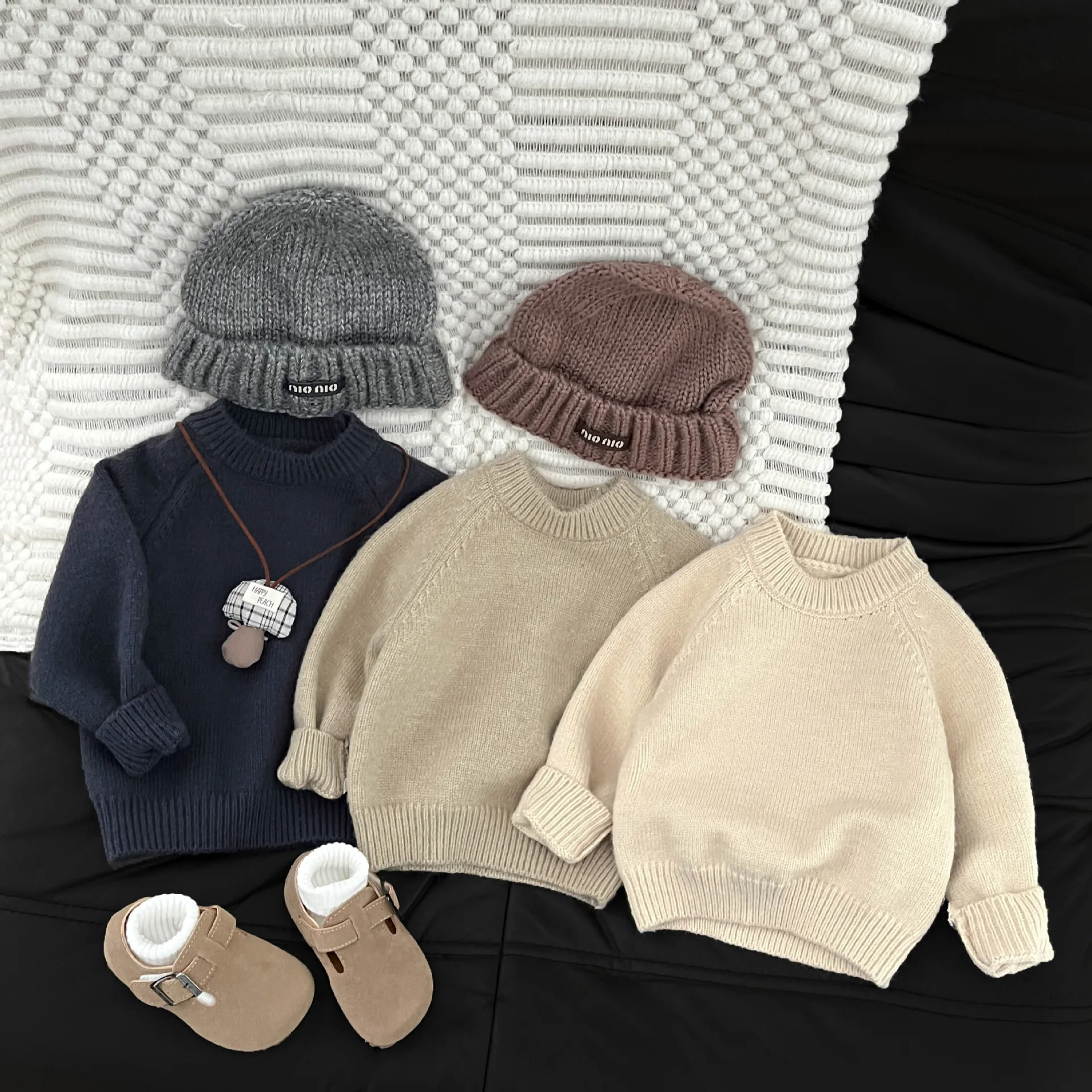 2025 Autumn New Baby Solid Sweater Infant Girl Long Sleeve Knit Tops Toddler Boys Loose Casual Sweater Fashion Children Clothes