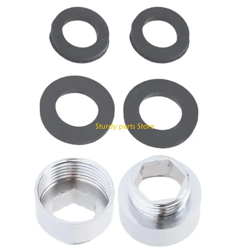 

97QC 2Pcs Stainless Steels Faucet Adapter Male/Female Thread Bathroom Tap Aerator Connector for Sink Faucet Water Purifiers