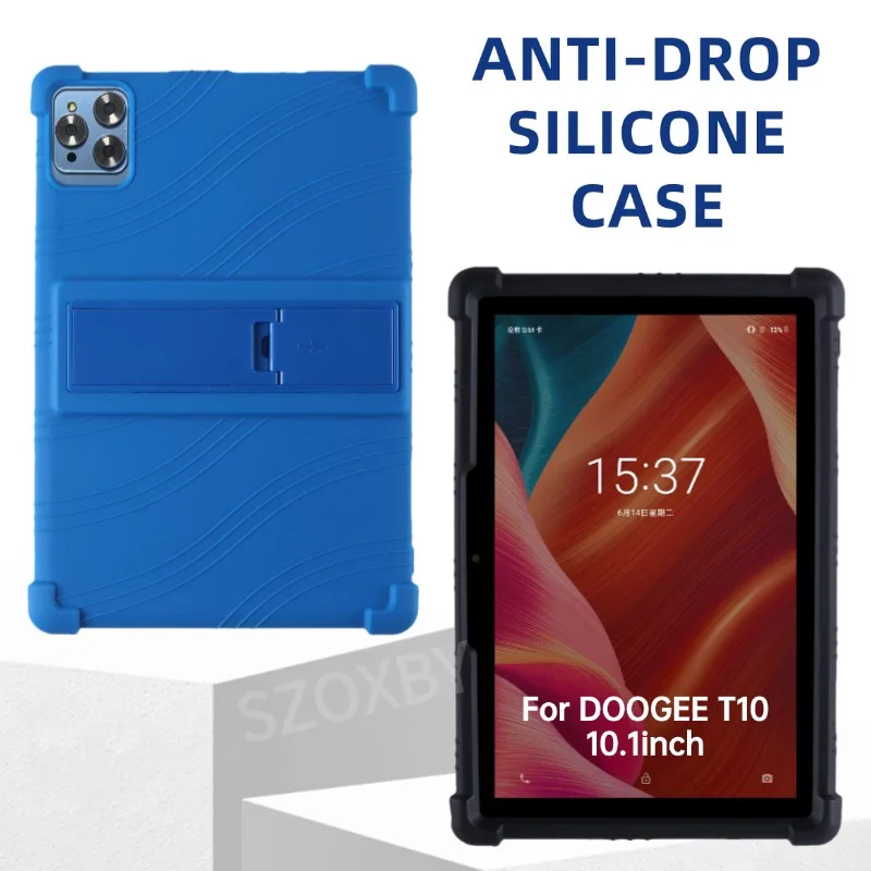 

For DOOGEE T10 10.1inch Tablet Case Shockproof Cover Android 12 Pad Adjustable Silicon Stand Protective Shell