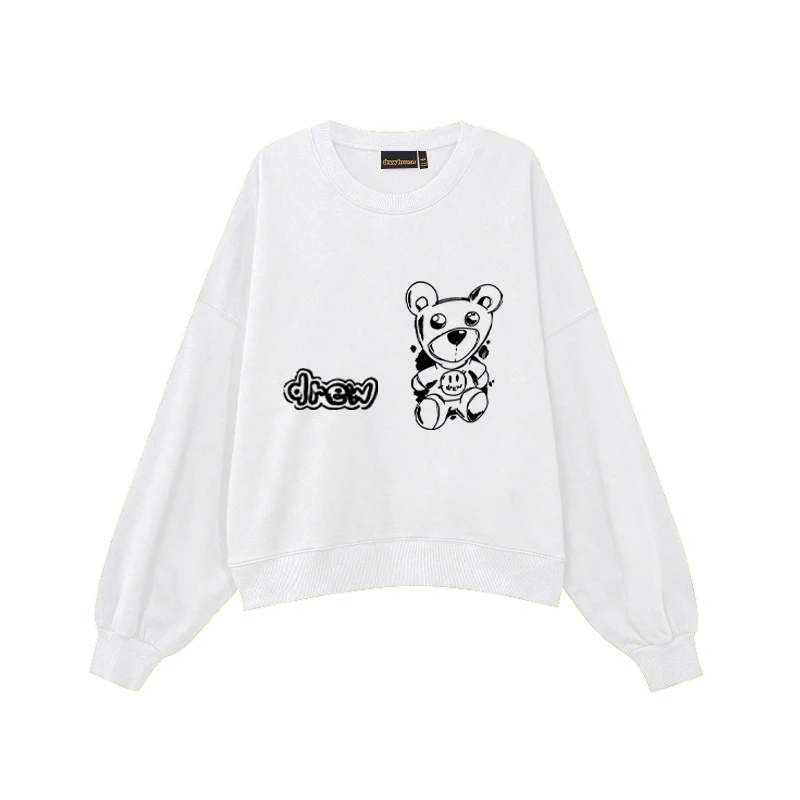 

Мужское и женское пальто с круглым вырезом Drew House, новый американский аккуратный стиль, осенне-зимнее свободное пальто с маленьким медвежонком