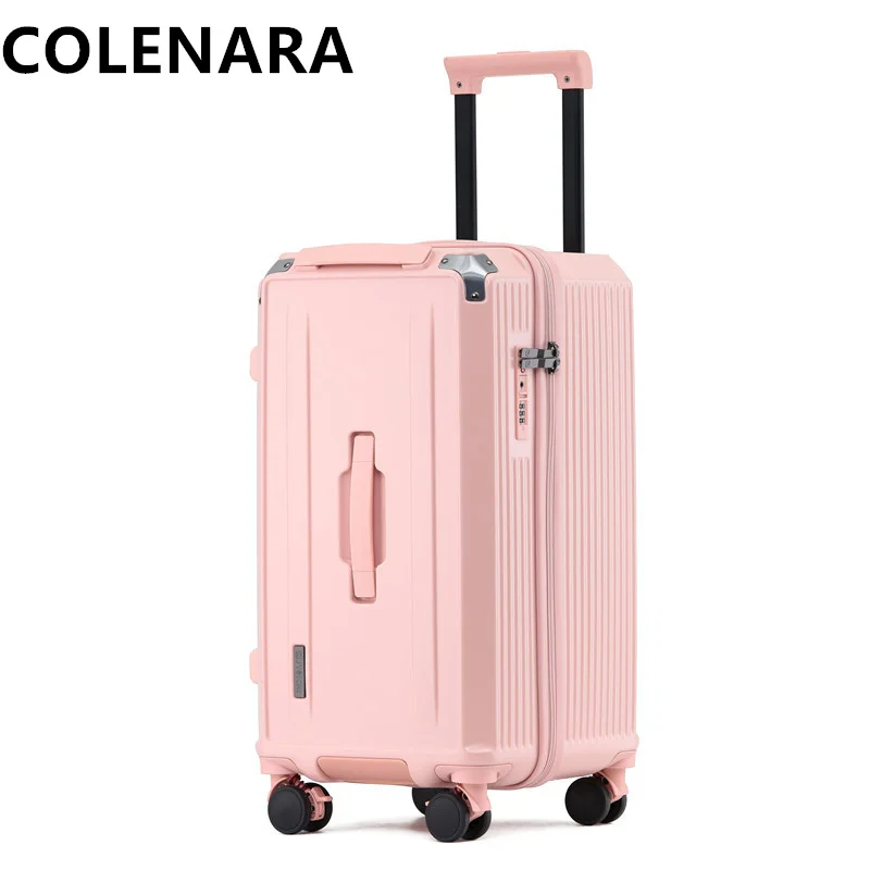 Colenara กระเป๋าเดินทางคุณภาพสูง, กระเป๋าขนาด28 "30" 32 "34นิ้วกระเป๋าล้อลากความจุขนาดใหญ่22" 26 ABS + รถเข็นแบบ kopor perjalanan