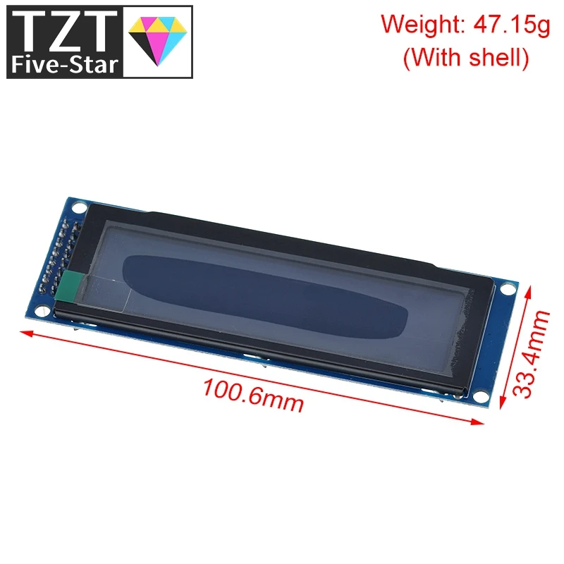 TZT Real OLED Display  3.12" 256*64 25664 Dots Graphic LCD Module Display Screen LCM Screen SSD1322 Controller Support SPI
