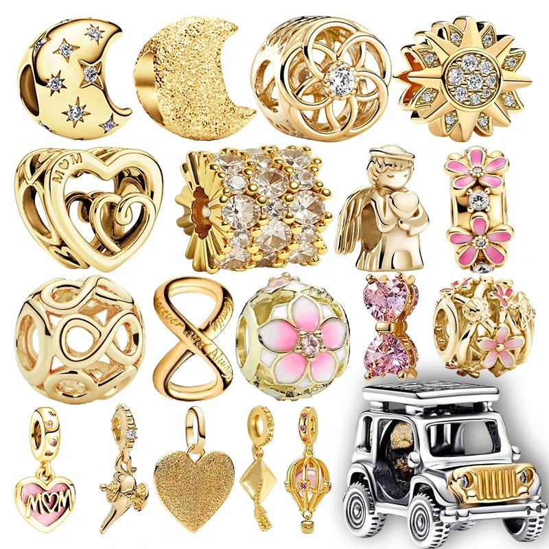 

New Original Charm Beads,Daisy Flower Spacer&Clear Sparkling Row Clip&Pet Paw Print Bead Fit Pendant Bracelet Women Jewelry Gift