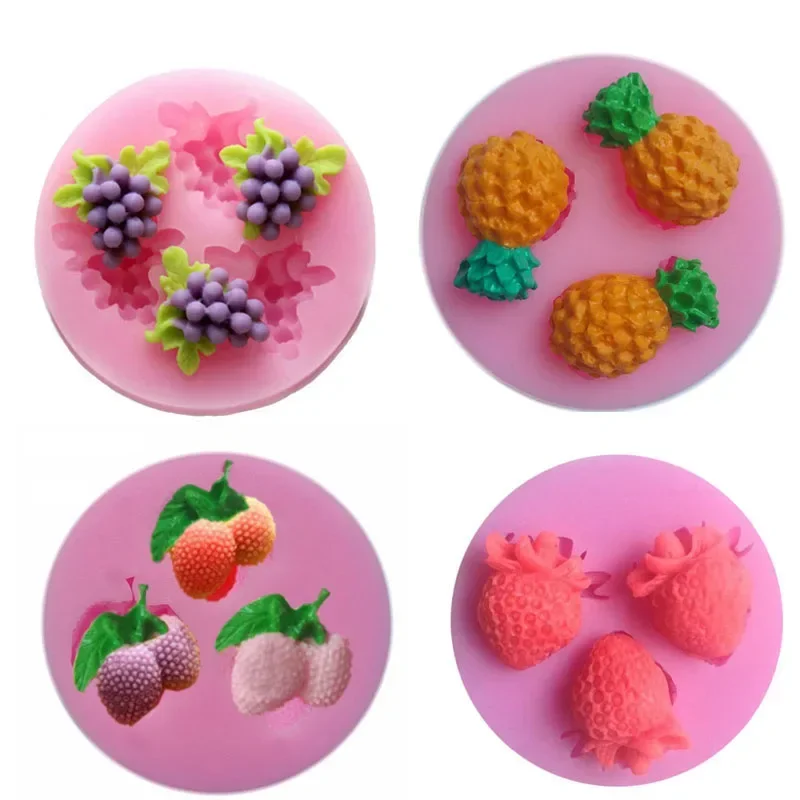 Grapes Fruit Silicone Mold 3d Craft Soap Moulds Fondant Cake Decor Moulds Chocolate Candy Gumpaste Clay Molds Wholesale