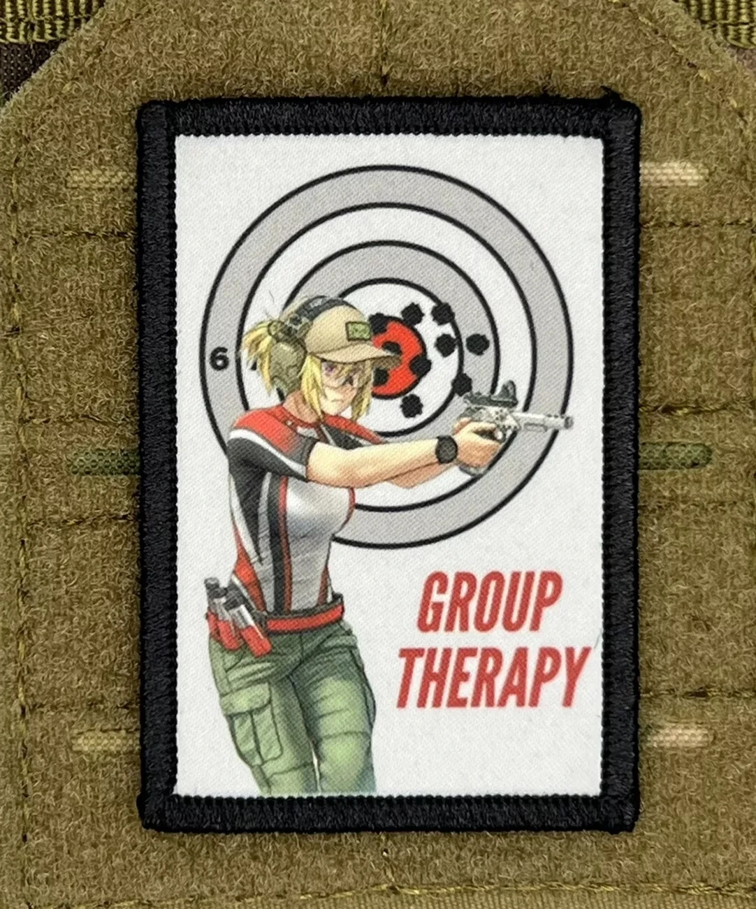 Group Theropy Gun Target Anime Morale Badge Patches Tactical Armband Backpack Hook and Loop Printed Stickers