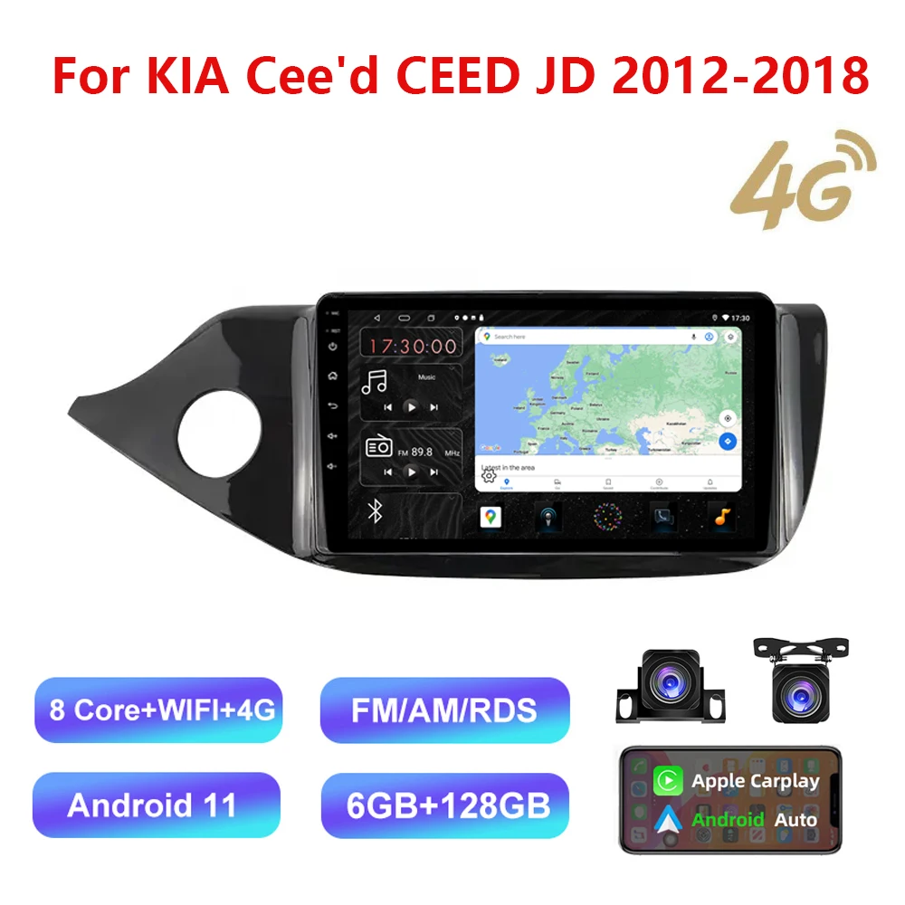 

HD мультимедийный Головной блок для KIA Cee 'd CEED JD 2012-2018, автомобильное стерео радио, Android видео GPS Carplay 4G AM/RDS/DSP