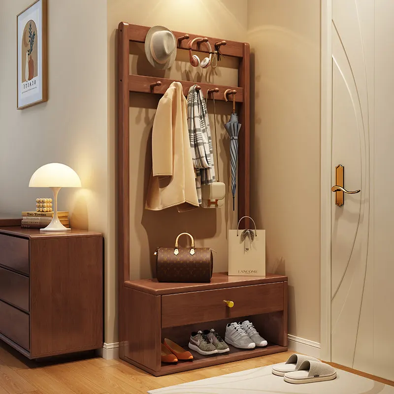

Настенные деревянные вешалки для одежды в прихожую, экономящие место, для обуви, напольные, для демонстрации, портативные, мебель для салона