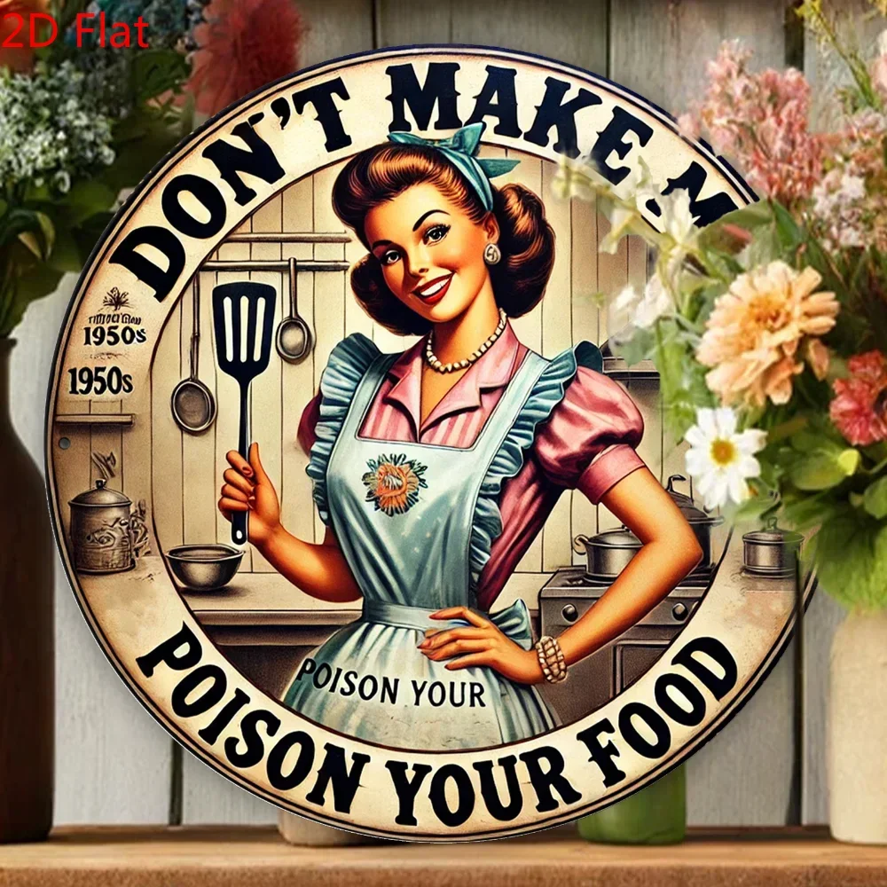 Vintage Kitchen Sign: Don't Let Me Poison Your Food - 20X20 cm (7.8X7.8 inches) 2D Printed Metal Decorative Plaque, Waterproof