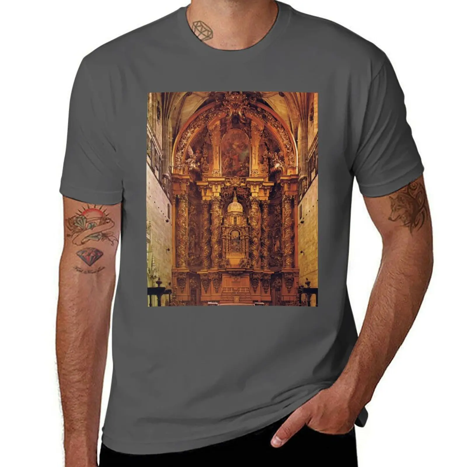 

Altarpiece of St Stephen in Salamanca T-Shirt essential t shirt t shirts for man cotton soft T-Shirt