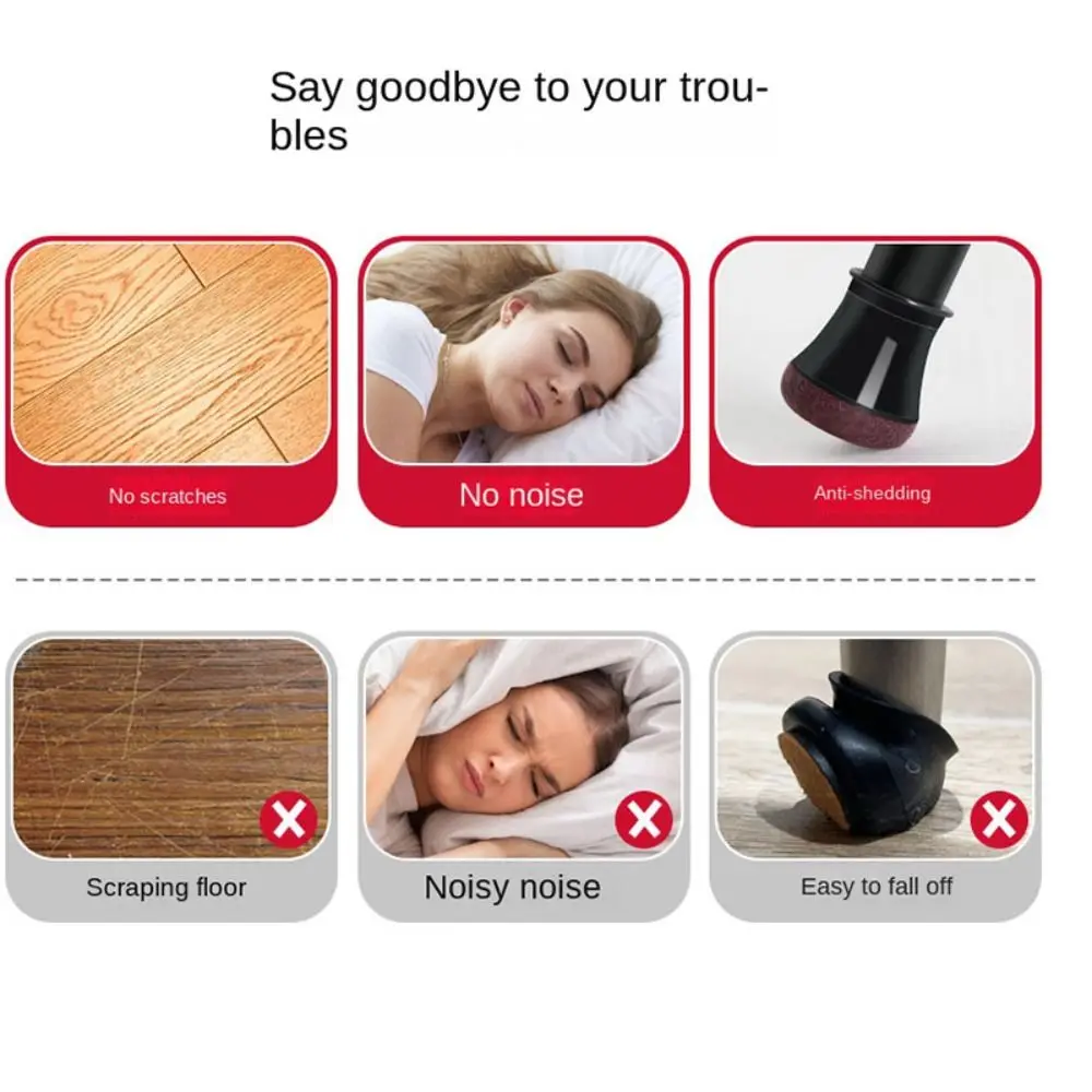 Wrapped Felt Bottom Chair Caps Cover Floor Protectors Reduce Noise Chair Leg Cover Non-Slip Thickened Chair Leg Floor Protector