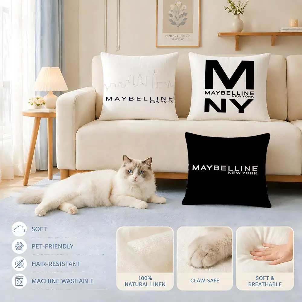 Capas de almofadas para sofá, adequadas para gatos e cães, Maybelline New York, capa de almofada decorativa, capa de almofada para cadeiras 45x45 40x40