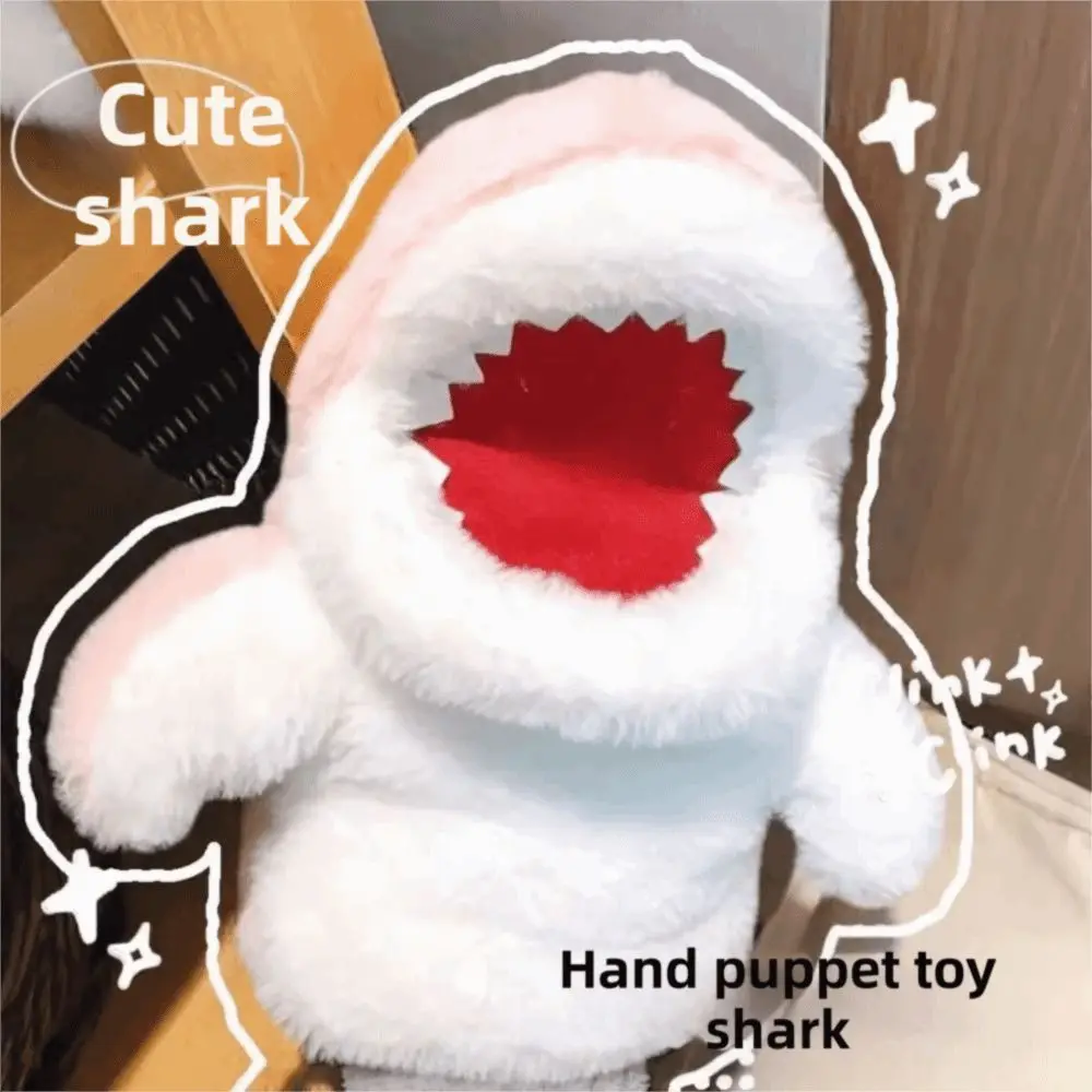 Children Gift 20cm Size Shark Hand Puppet Cute Open Mouth Stuffed Animal Simulated Shark Cartoon Interactive Educational