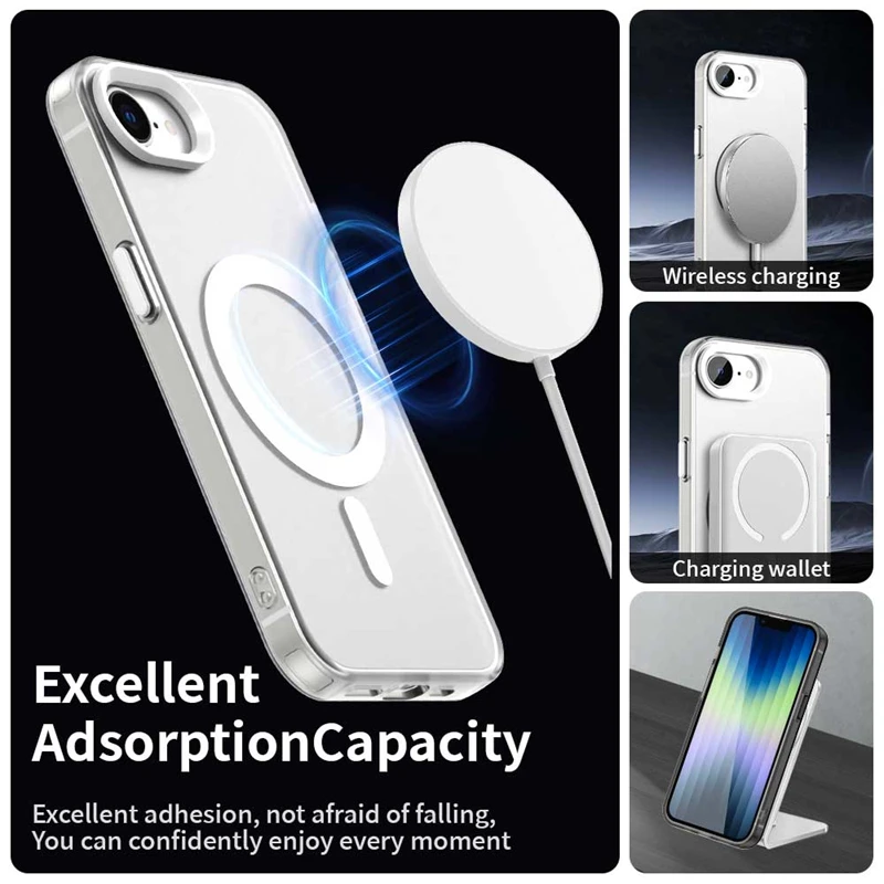 For iPhone 16E Case iPhone 16E Capas New Phone Bumper Shockproof Colour Wireless Charging Magnetic Matte Fundas iPhone 16E