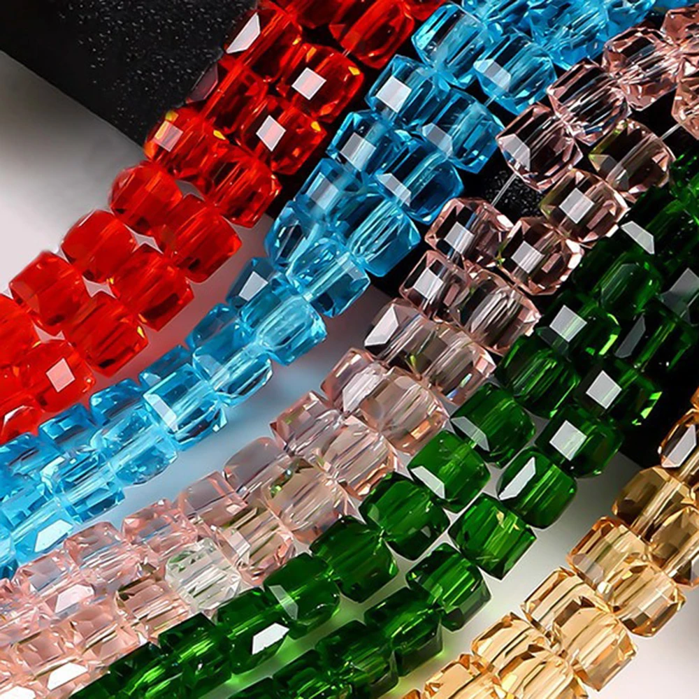 

4mm 6mm 8mm 1Strand Faceted Cube Round Loose Beads For Making Jewelry DIY Craft Accessories Necklace Bracelet Mikubeads