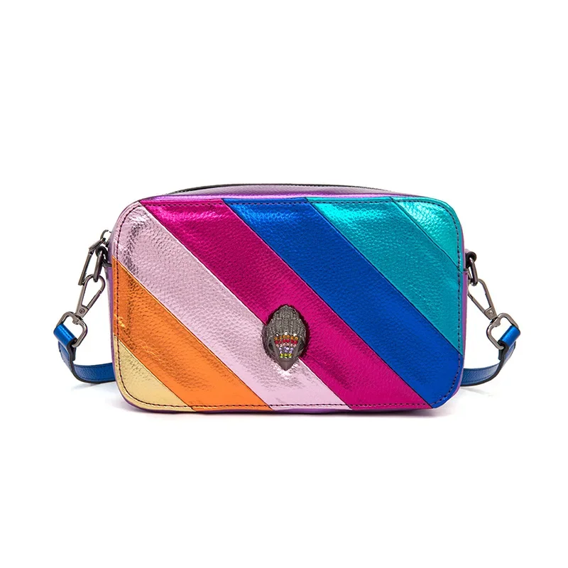 KURTGE GEIGERE LONDON Women's Bag Patchwork Chain Single Shoulder Crossbody Bag Rainbow Camera New Luxury Design Fashion Handbag