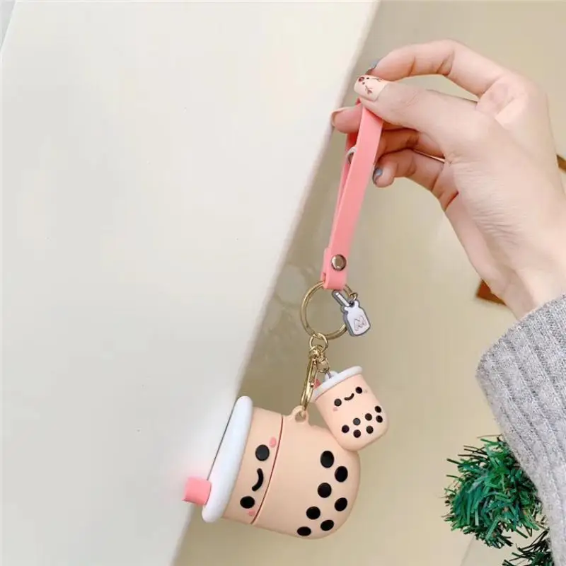 Milchtee-Schlüsselanhänger, Cartoon-Taschenanhänger, Rucksack-Hängedekoration, niedlich geformter Charm, modisches Accessoire für Geldbörse, Handtasche, Rucksack – Detail 7