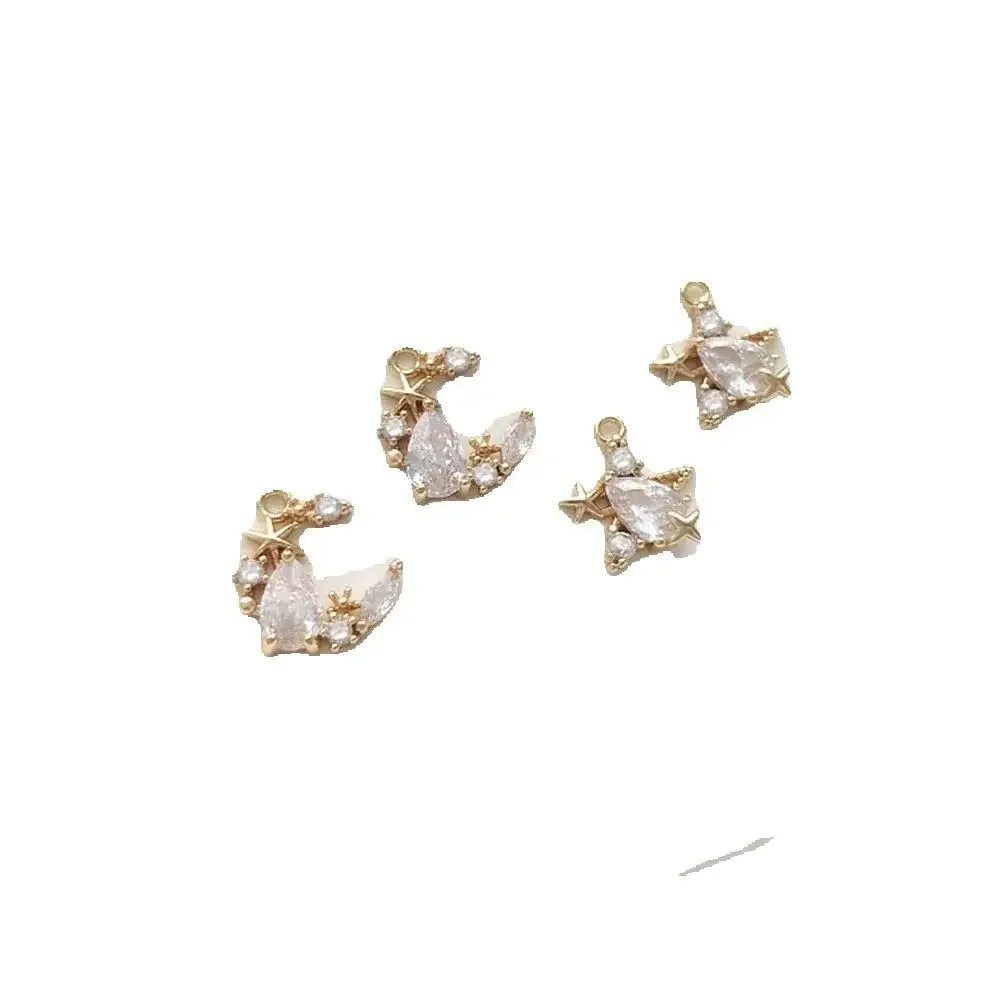 

14K gold inlaid water drop zircon star moon pendant handmade jewelry pendant bracelet necklace pendant