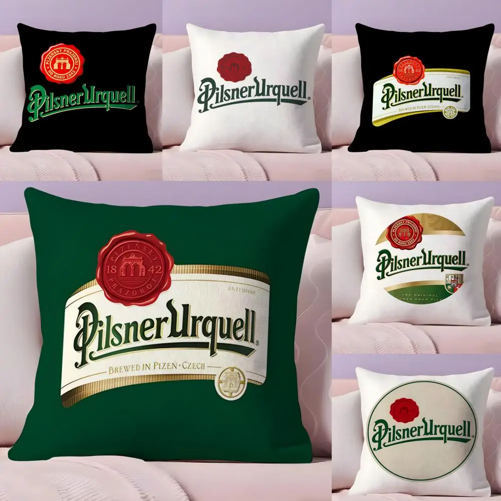 P-pilsner-u-urquells cerveja marca capa de almofada tecido de pelúcia macio dupla face impresso sofá quente inverno casa presente fronha