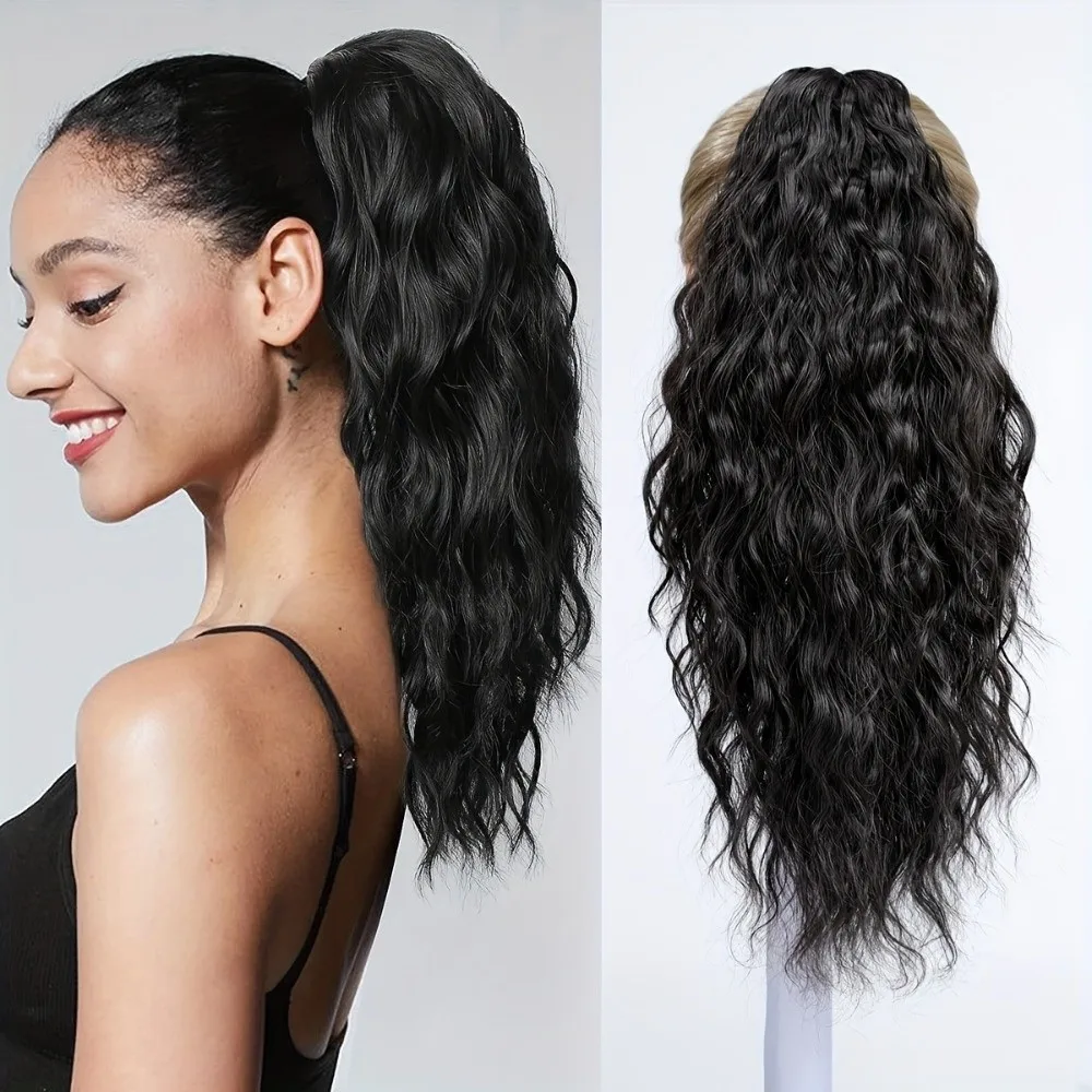 

Vintage 30cm Wig Claw Clip Synthetic Detachable False Hair Clip Long Hair Curly Wavy Ponytail Hairpin Hair Accessories