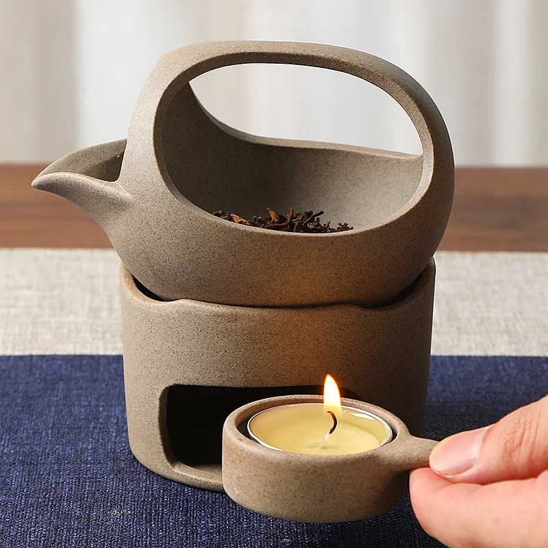 

Retro ceramic roasted tea stove Household tea perfumer Baked tea awakener Candle heating roasted tea stove