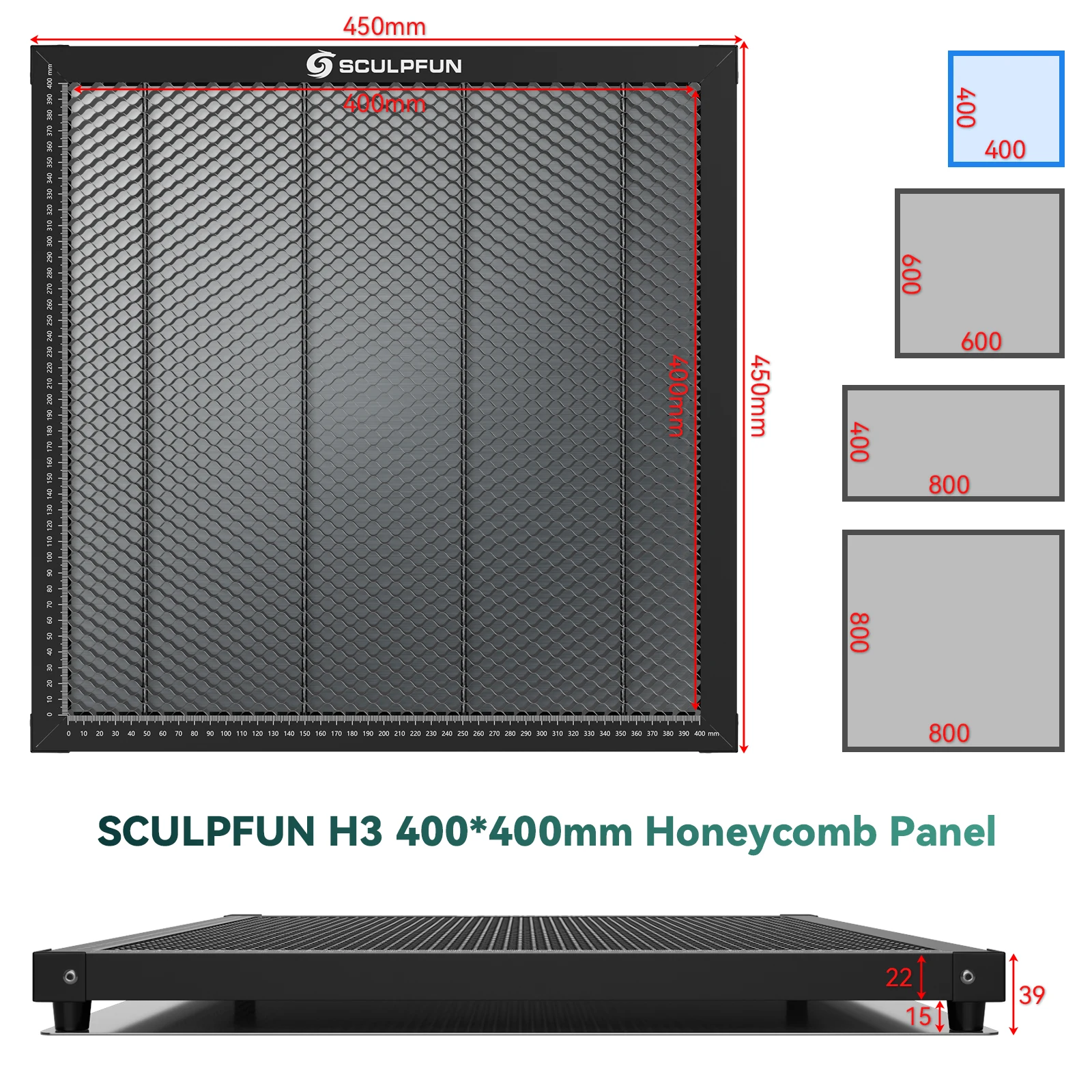 SCULPFUN H3 400x400mm Laser Cutting Honeycomb Panel Workbench Suitable for Diode CO2 Laser Engraving Machine Protect Desktop