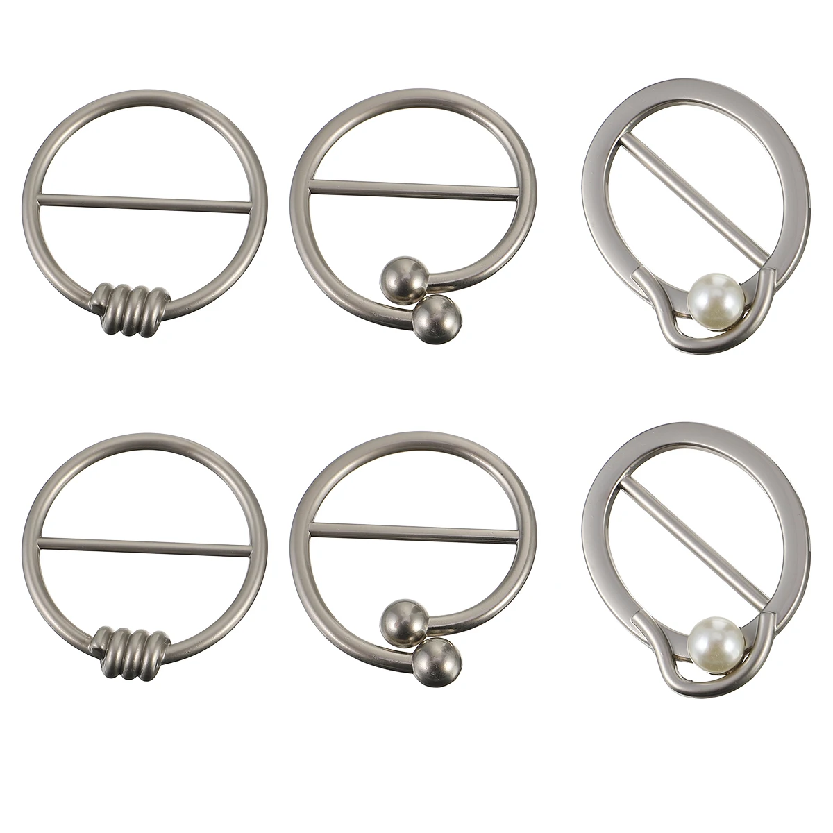 

6pcs Metal T-Shirt Clips Adjustable Clothes Buckles Decorative Accessories For Shirts Scarves Bags Durable Rust Resistant Smooth
