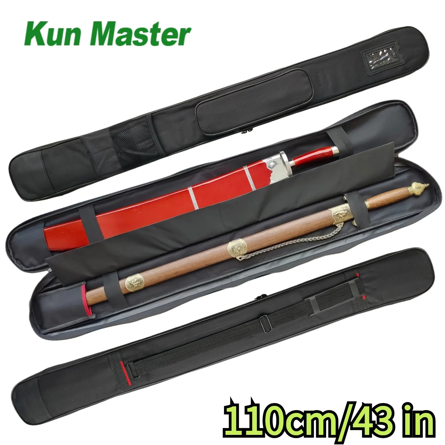 1.1 Meter Sword Bag Can Packed 2 Sword Waterproof Bag For Stick Knife Katana Kendo Holder Carry Case Tai Chi  Shoulder Bag