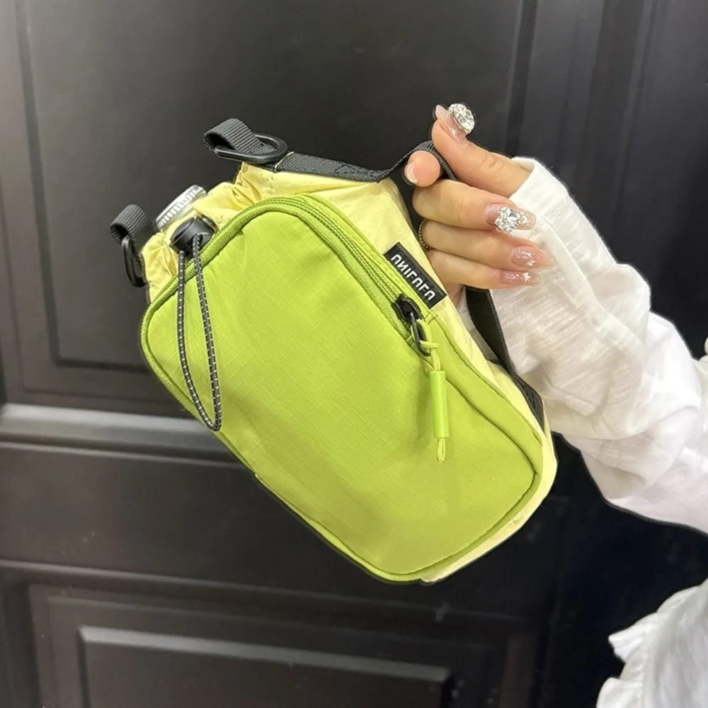 

Sports Nylon Shoulder Bag Nylon Rope Coin Pouch Drawstring Crossbody Bag Solid Color Korean Style Mobile Phone Pack Unisex