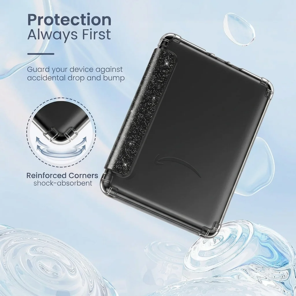 For Kindle Paperwhite 12th Gen 2024 7 Inch Glitter Case Kindle Colorsoft Slim Clear Flexible Protective Cover Auto Wake/Sleep