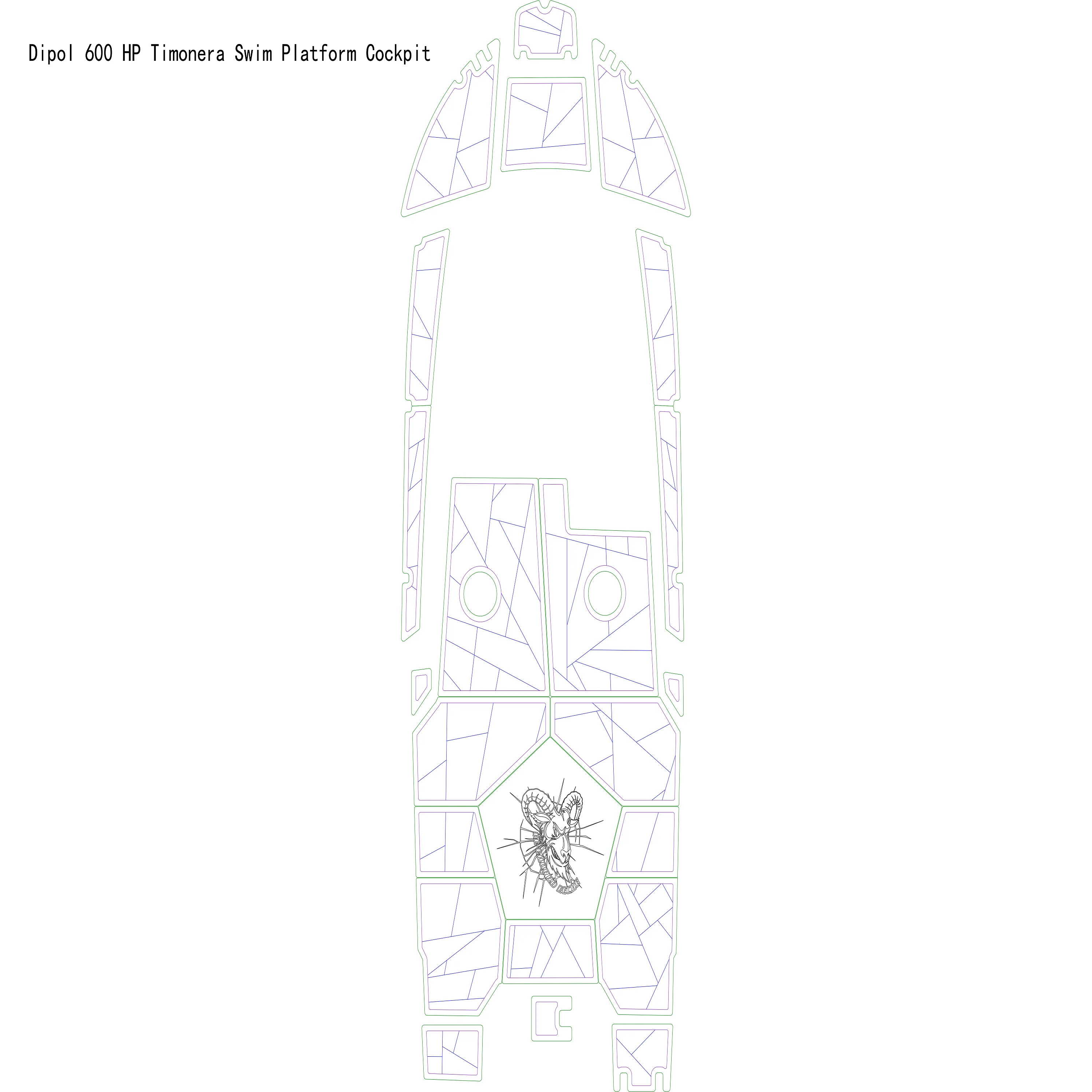 Dipol 600 HP Timonera Swim Platform Cockpit Boat EVA Faux Teak Deck Floor Pad