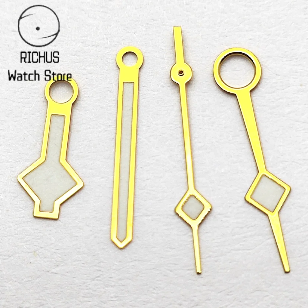 RICHUS NH34 ساعة يد متعددة الألوان الملمس الأخضر مضيئة الأيدي مناسبة ل NH34 ساعة يد تعمل بالحركة الملحقات