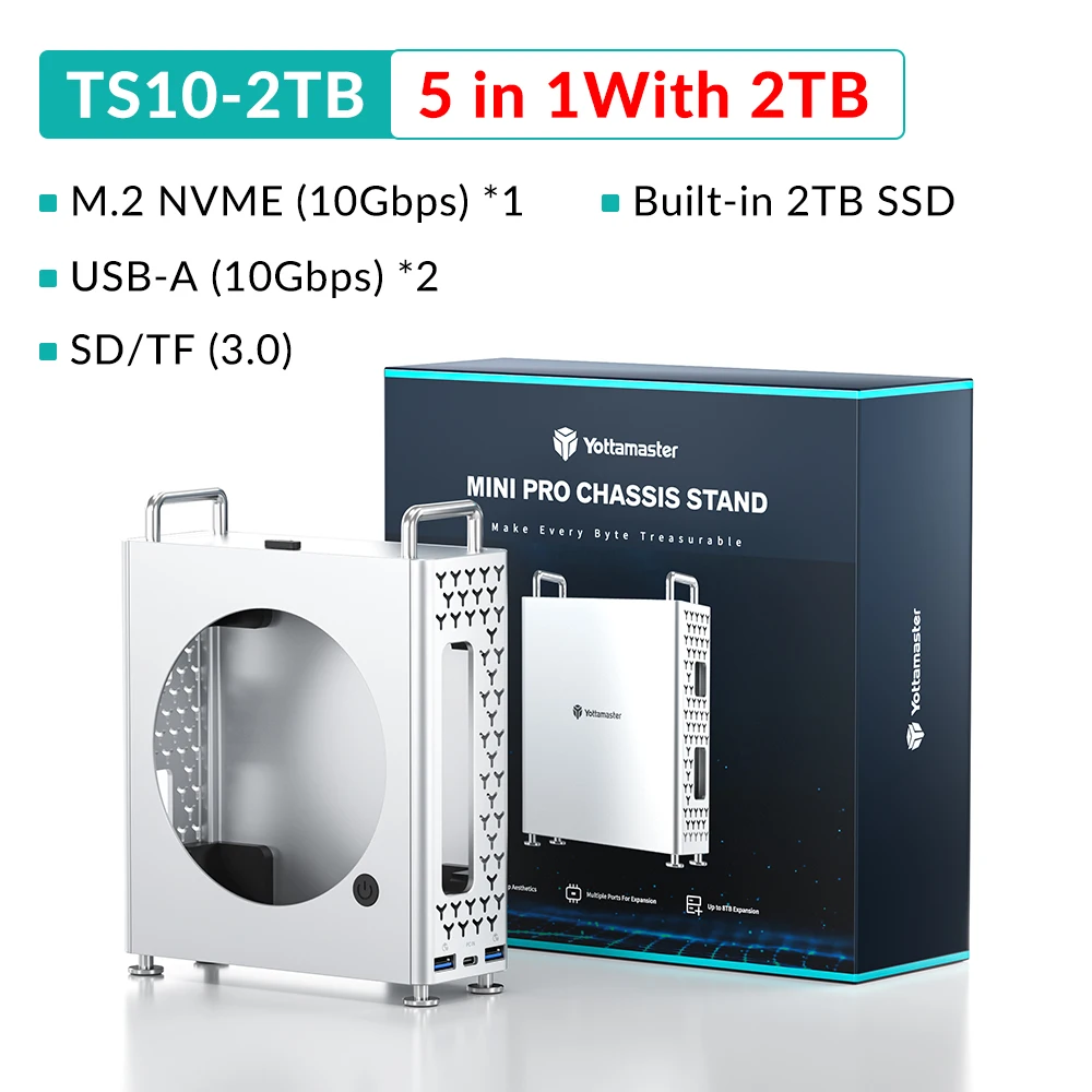 【特価セール】Yottamaster Mac mini M4用 5-in-1 U Yottamaster 10Gbps MiniPro with NVMe Enclosure Mac Mini M4 Dock