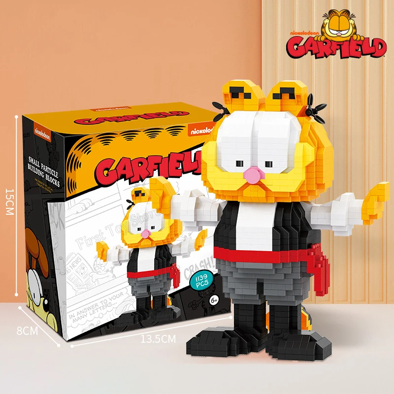 New Garfield Mini Blocks Magic Cartoon Cat Anime Figures Collection Building Toy DIY Bricks for Kids Present Toy Gift