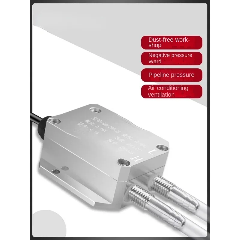 Differential Pressure Sensor Differential Pressure RS485 Negative 4-20mA Fan Pressure Pipe 0-5v10v