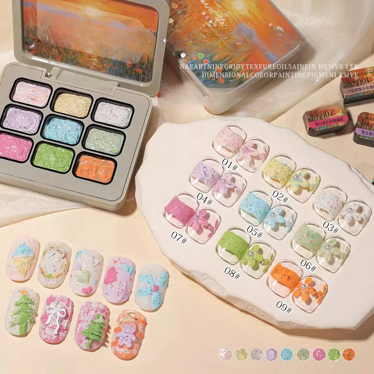 

3D Modeling Oil Paintting Gel Drawing Matte Texture Painting Gel Soak Off UV LED Semi Permanent Pigmented Nail Art Gel Varnishes