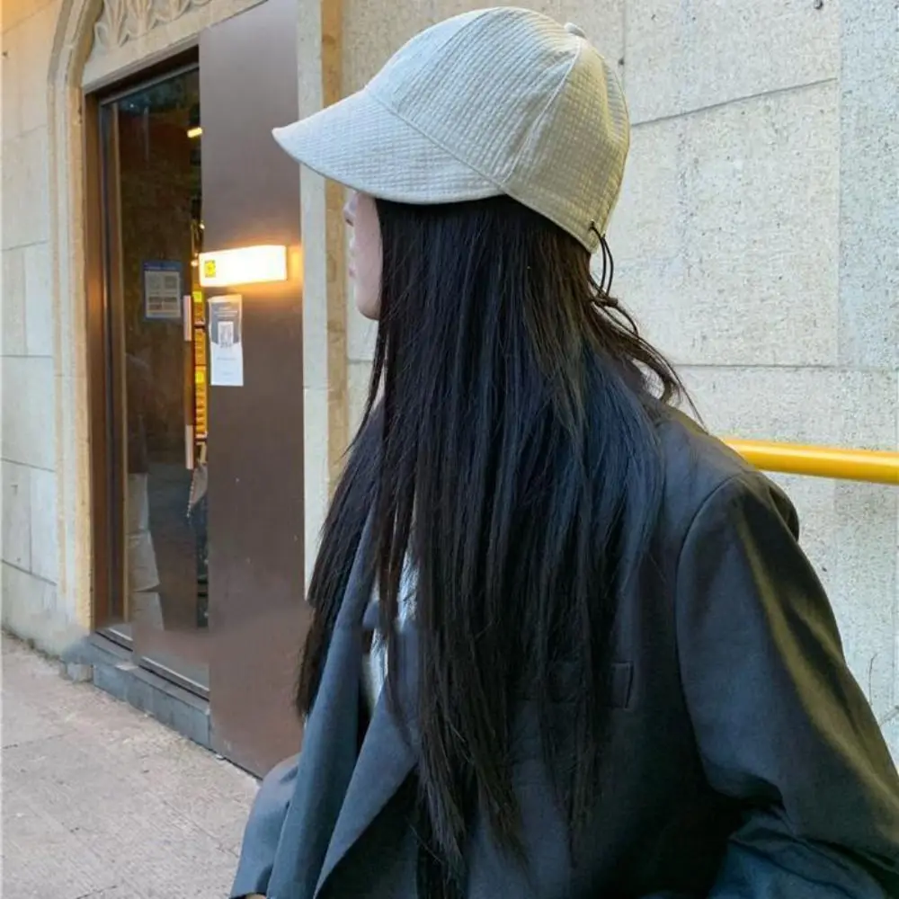 Topi Ember Waffle Warna Solid Lipat Anti-UV Cepat Kering Topi Pantai Waffle Gaya Kasual Korea Topi Lebar Pelindung Matahari Wanita