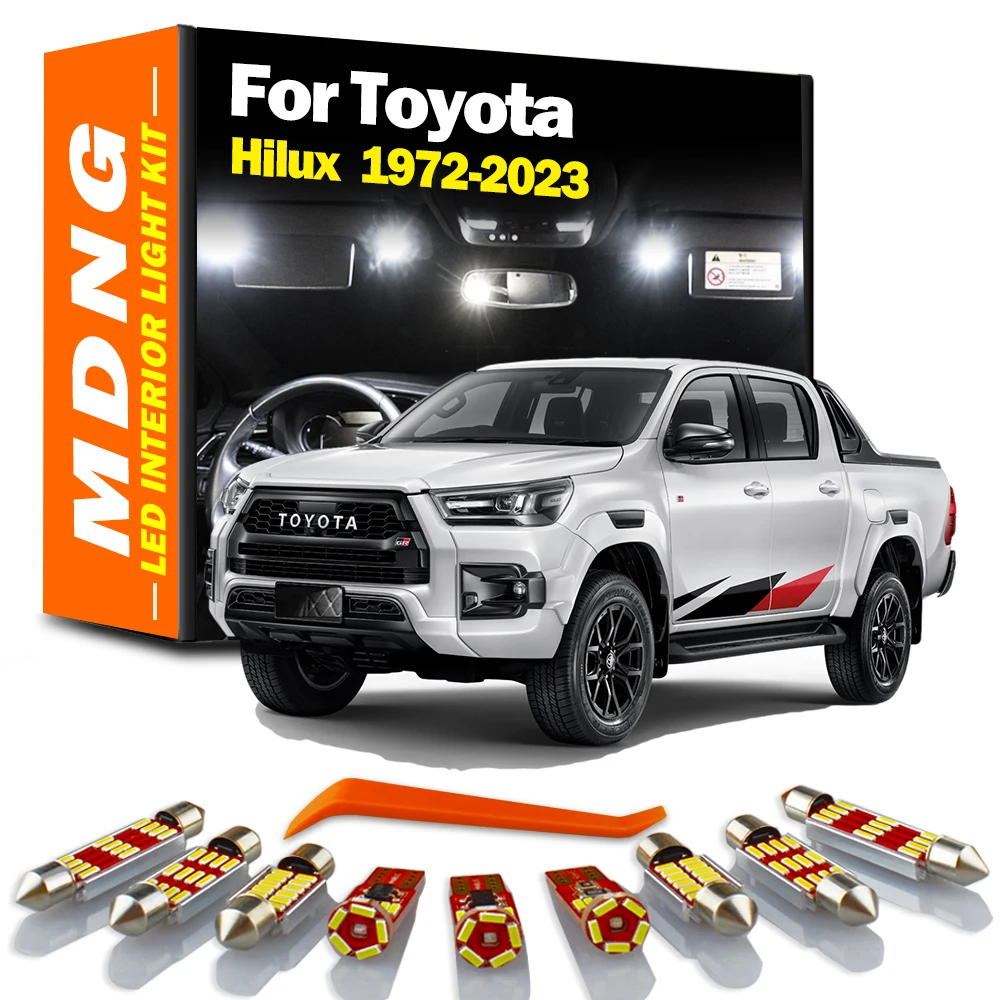 Accessories For Toyota Hilux 1972- 2017 2018 2019 2020 2021 2022 2023 LED Bulbs Interior Map Dome Light License Plate Lamp Kit