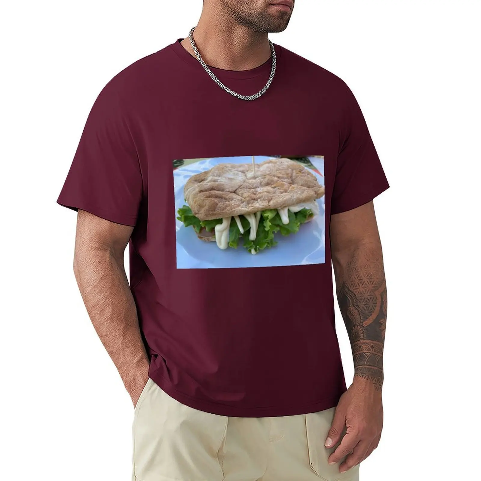 Sandwich, snack, eat T-Shirt heavyweights summer top funnys customizeds men t shirt