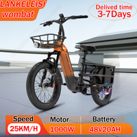 LANKELEISI Electric Bike 1000W Brushless Motor 48V20AH Lithium Battery Adult E-bike Hydraulic Brake 20-in Tire Electric Bicycle