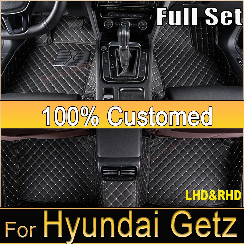 

Car Floor Mats For Hyundai Getz Prime Click Inokom TB 2002~2011 Rugs Luxury Mat Protective Pad Leather Carpets Car Accessories