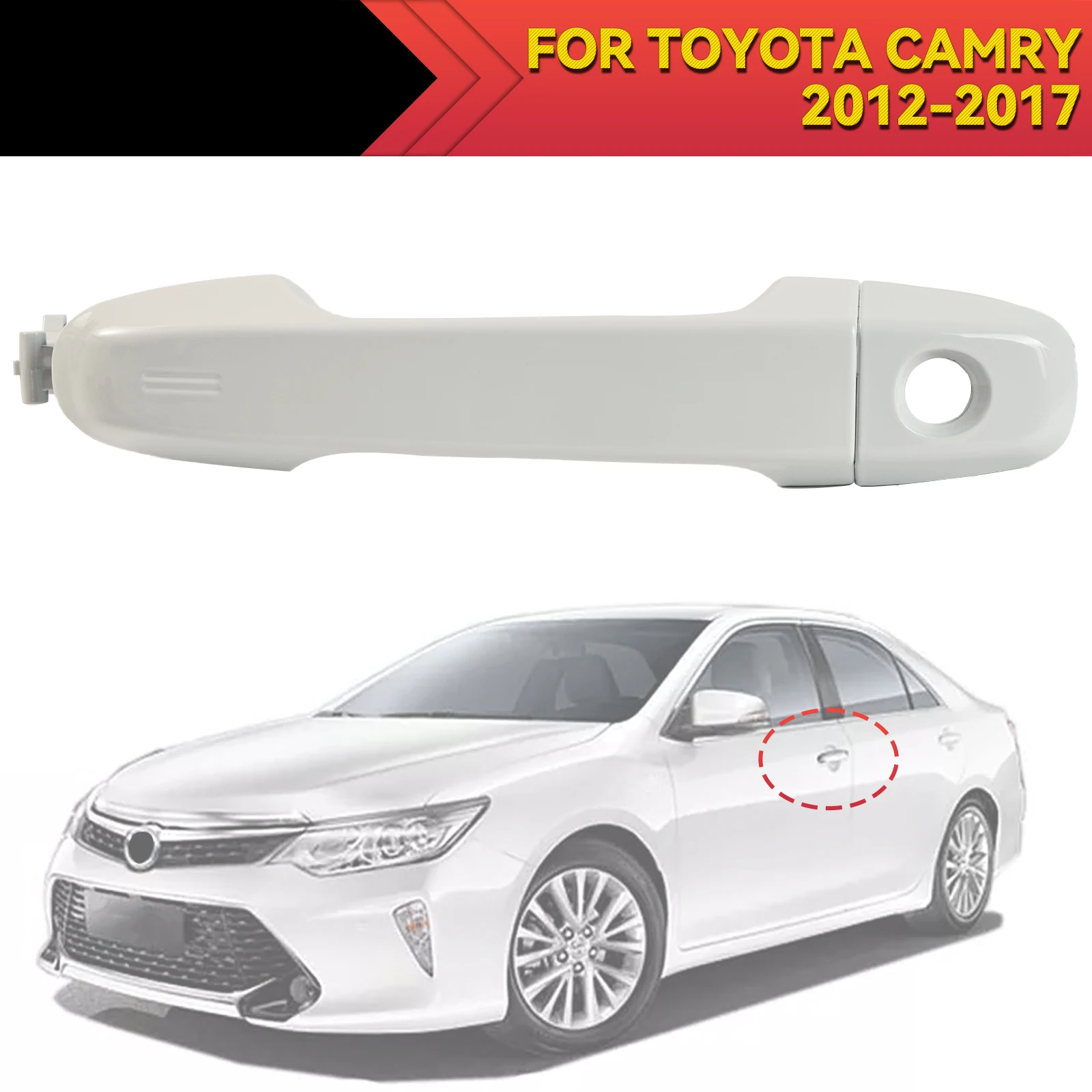 

White Front Left Drive Side Exterior Door Handle For Toyota Camry 2012 2013 2014 2015 2016 2017 Replaces 6921106090 6921706370C0