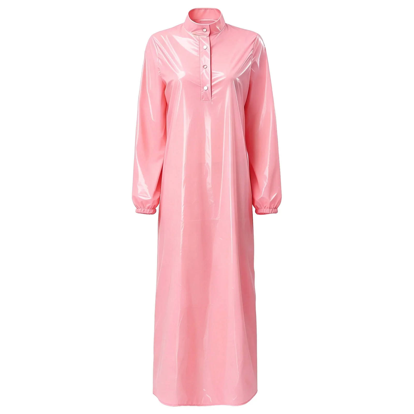 Sexy Glänzendes Vinyl-Metallic-Kleid für Damen mit Rollkragen und Langen Ärmeln, Glänzende Clubwear für Rave-Partys, Musikfestivals und Ausgehzwecke