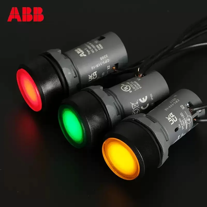 Original ABB CP1L Series Flat Head Illuminated Push Button Switch CP1-11/12/13G/R/Y/L/C-10/01