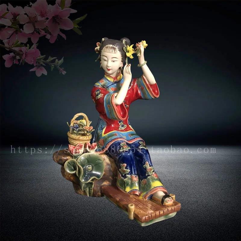 Ceramic living room decoration classical lady software decoration creative Chinese beauty floral fragrance